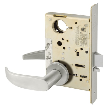 Sargent Grade 1 Storeroom or Closet Mortise Lock, P - Lever, LN - Rose, Field Reversible, Less Cylinder, ASA LC-8204 LNP 32D